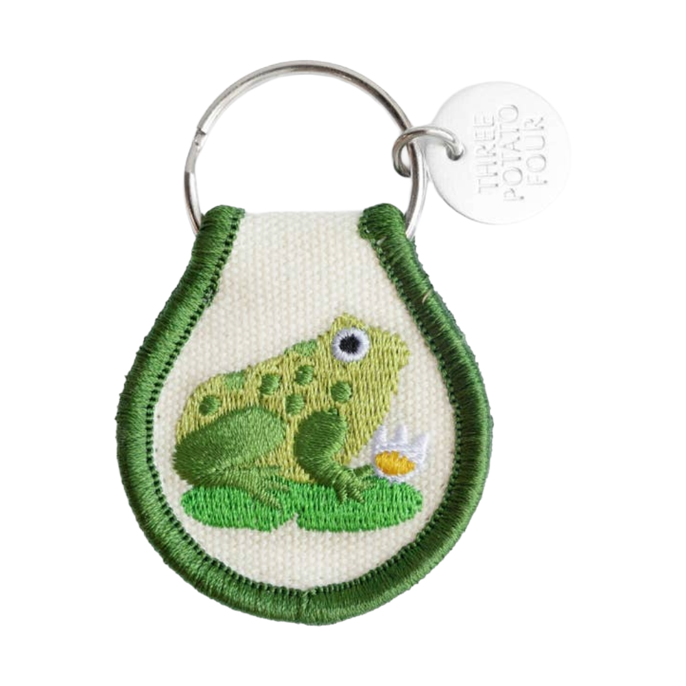 Frog on Lilypad Patch Keychain