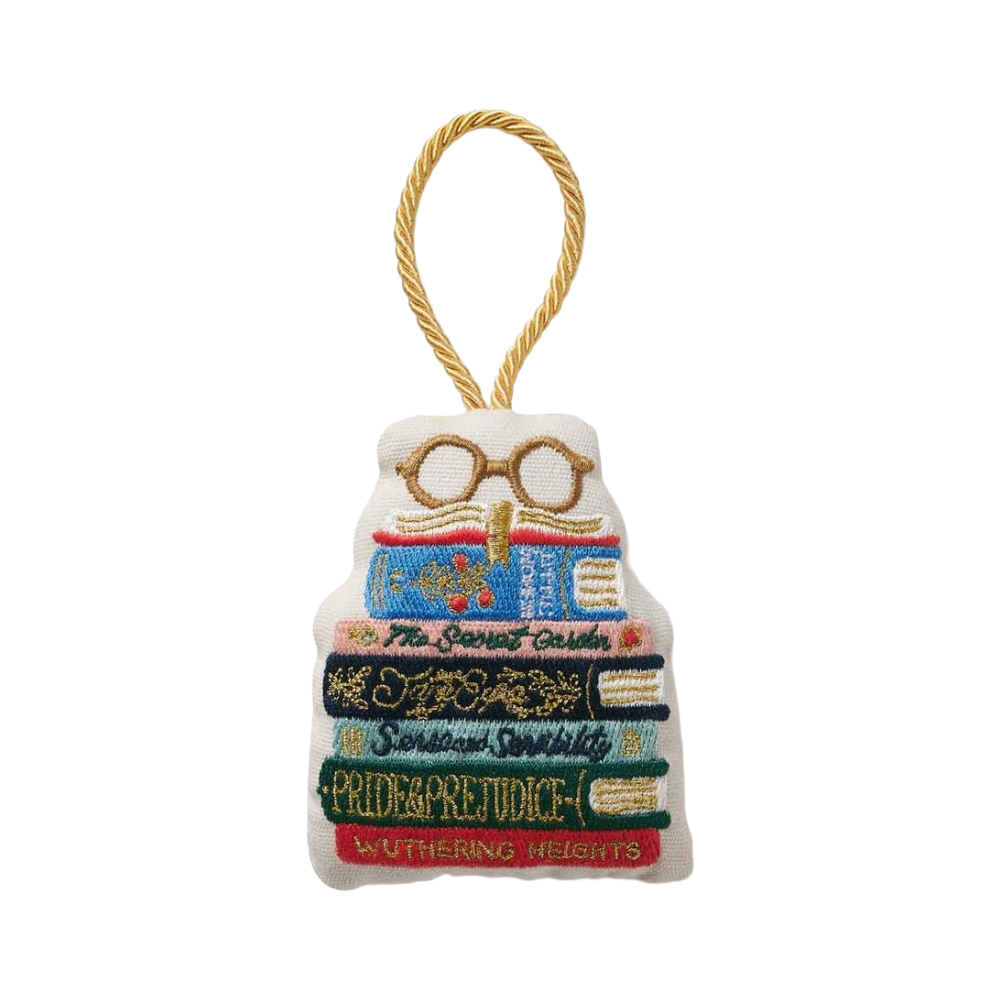 Rifle Paper Co. Book Club Embroidered Ornament