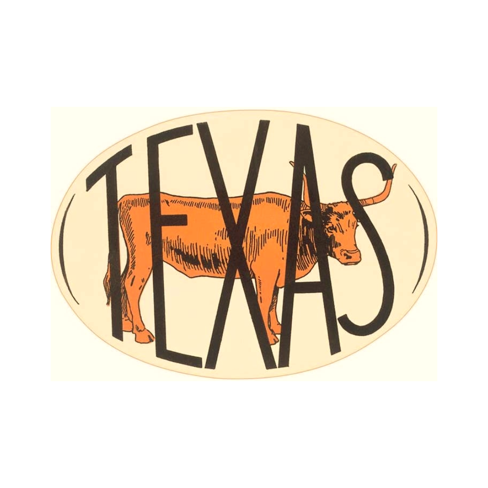 Texas Decal with Longhorn Steer Postcard