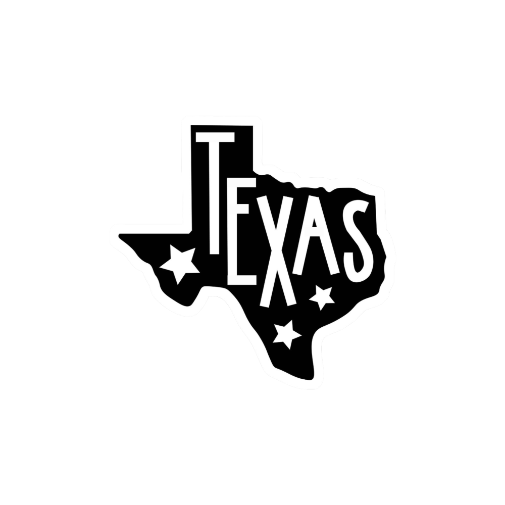 Texas With Stars Vinyl Sticker