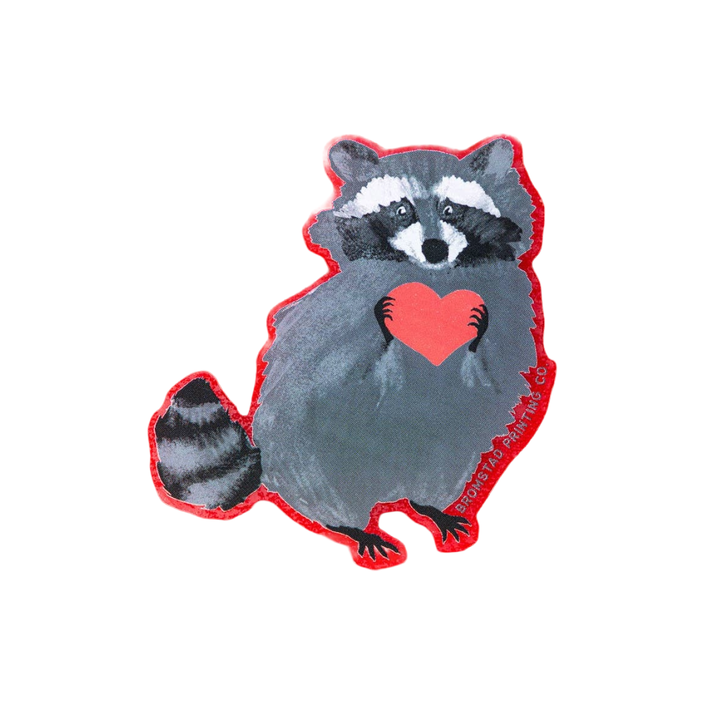 Raccoon Love Clear Vinyl Sticker