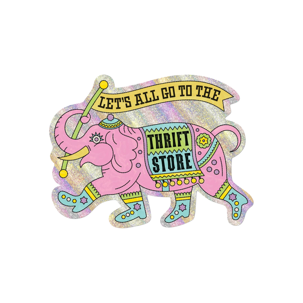 Thrifting Elephant Vinyl Sticker