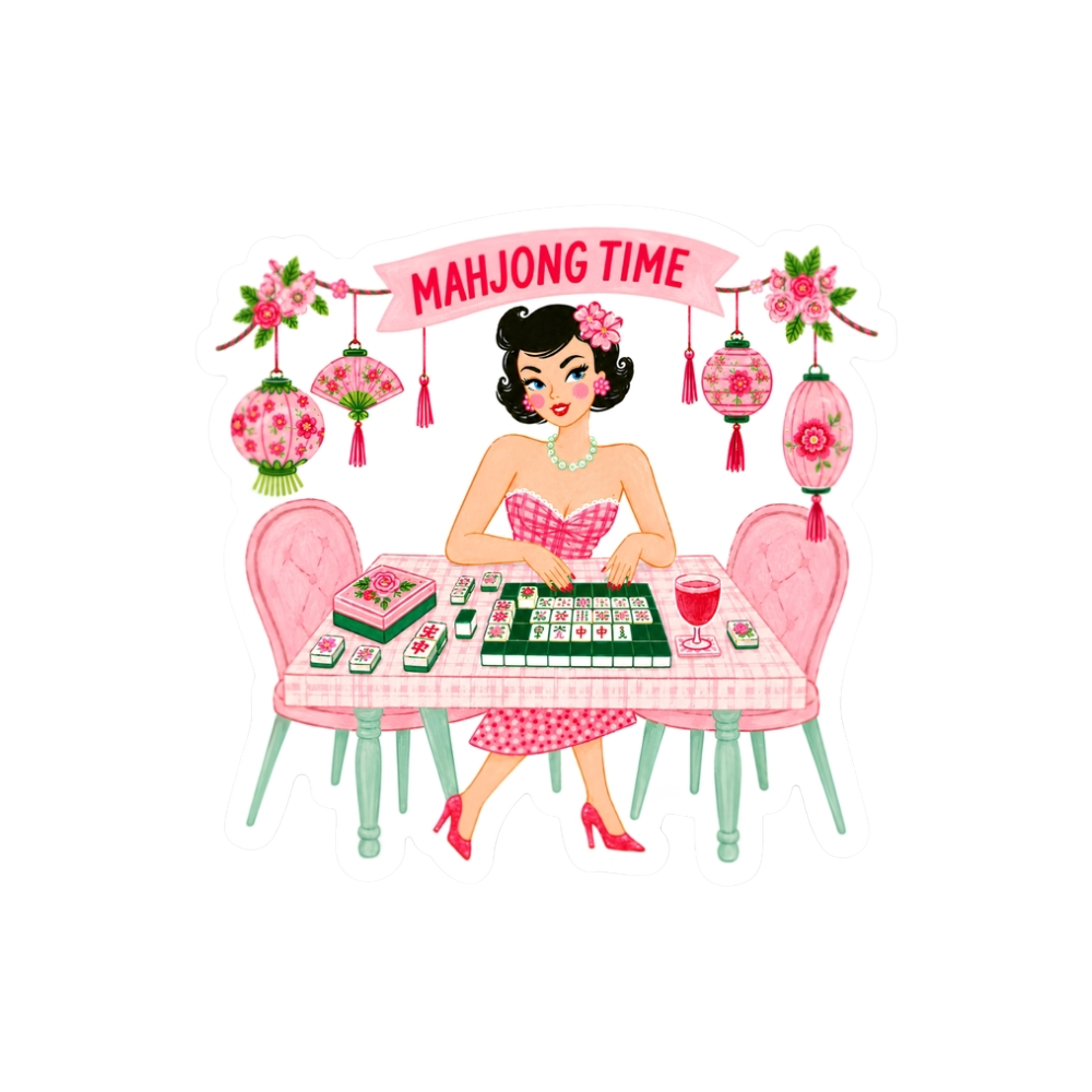 Mahjong Time Vinyl Sticker