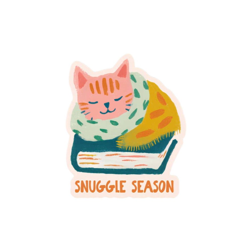 Snuggle Season Cat Vinyl Sticker