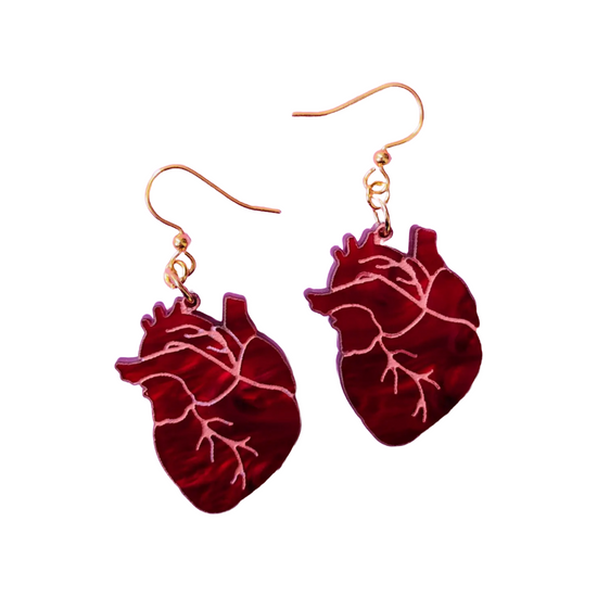 Load image into Gallery viewer, Anatomical Heart Earrings by Bad Artist 
