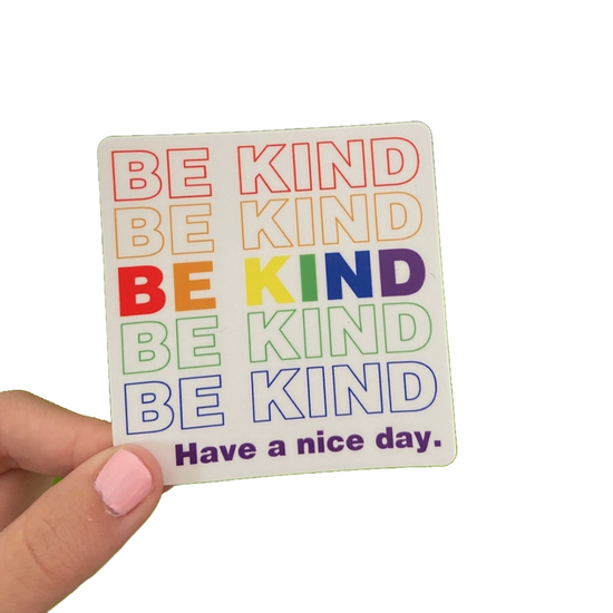 Be Kind Rainbow Vinyl Sticker by Alex Daley Designs 