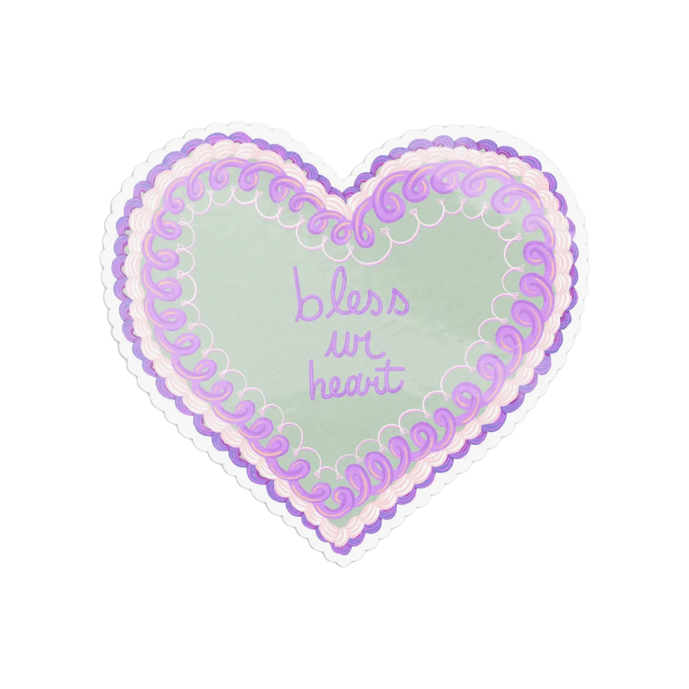 Bless Ur Heart Vintage Cake Sticker by One & Only Paper
