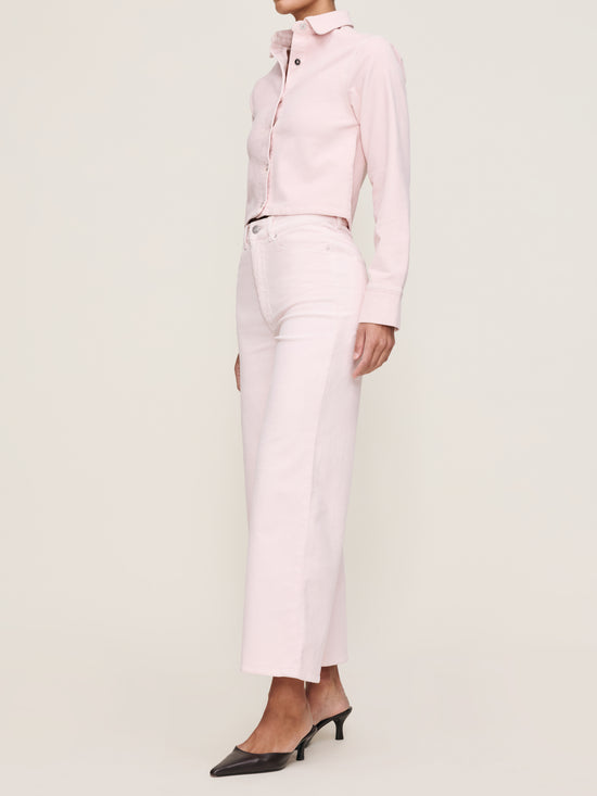 Hepburn Wide Leg High Rise Ankle, Powder Pink by DL1961