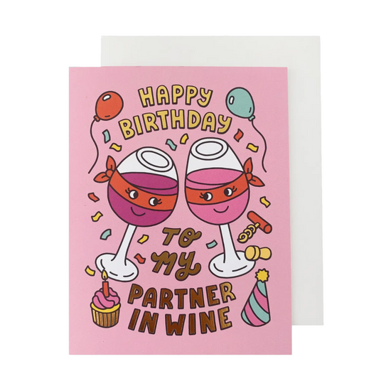 Partner In Wine Birthday Card by The Social Type 