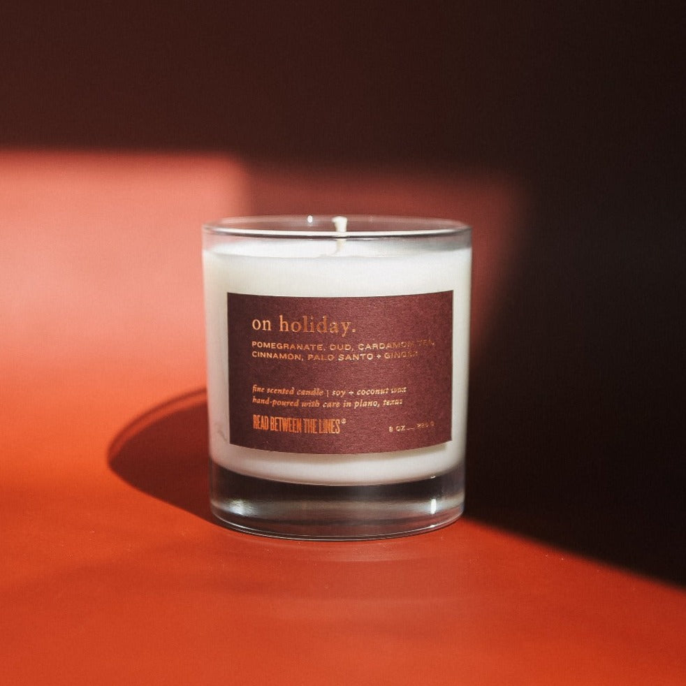 On Holiday Candle by Read Between The Lines®