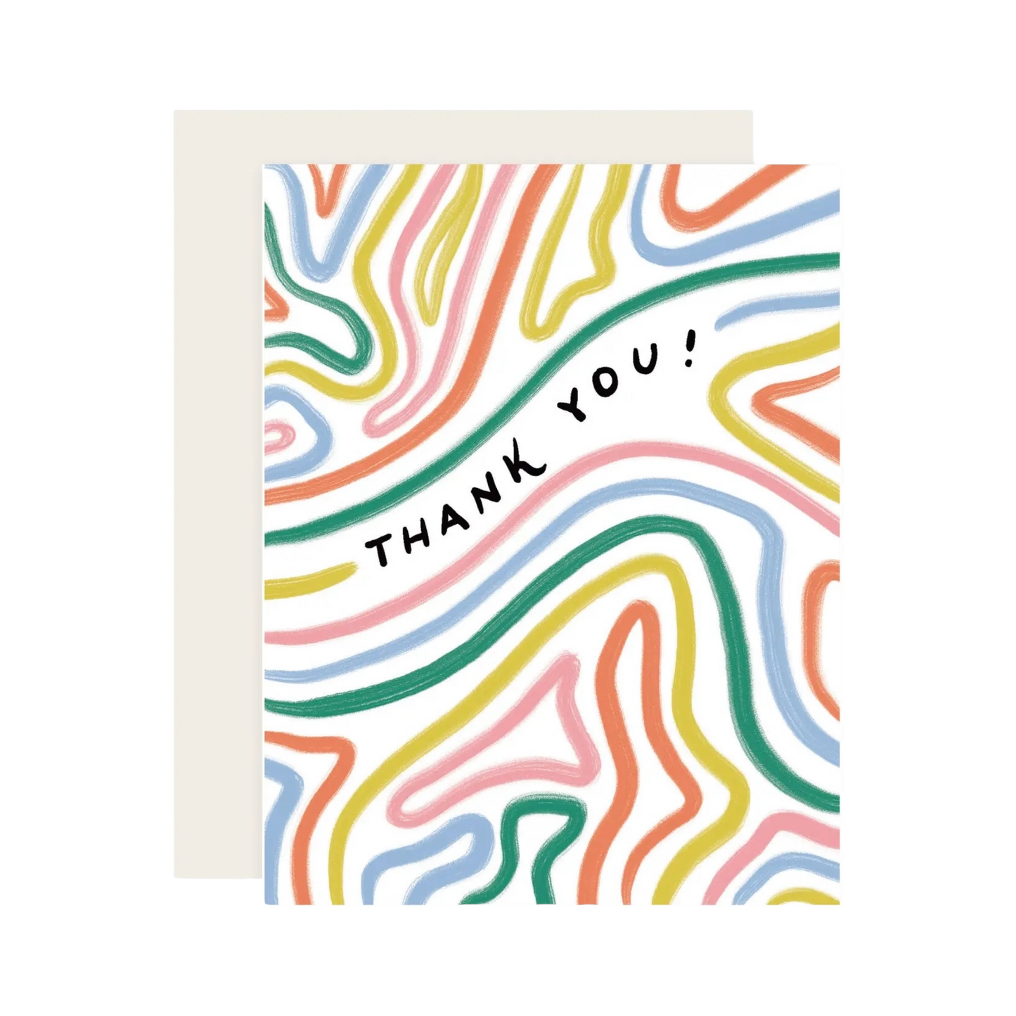 Bendy Lines Thank You Card by Slightly