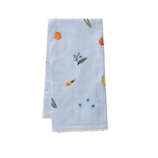 Fruit Stand Embroidered Tea Towel by Rifle Paper Co. 