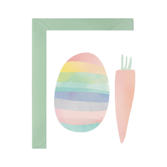 Load image into Gallery viewer, Egg + Carrot Easter Card
