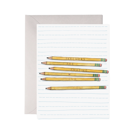 Teacher Pencils Card by E. Frances Paper