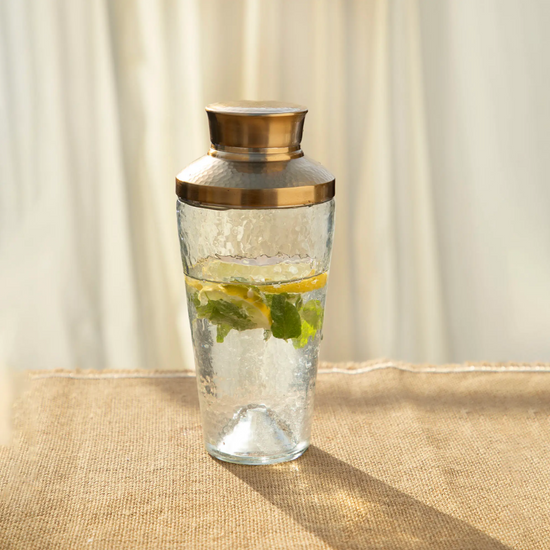 Pebbled Glass Cocktail Shaker by The Collective