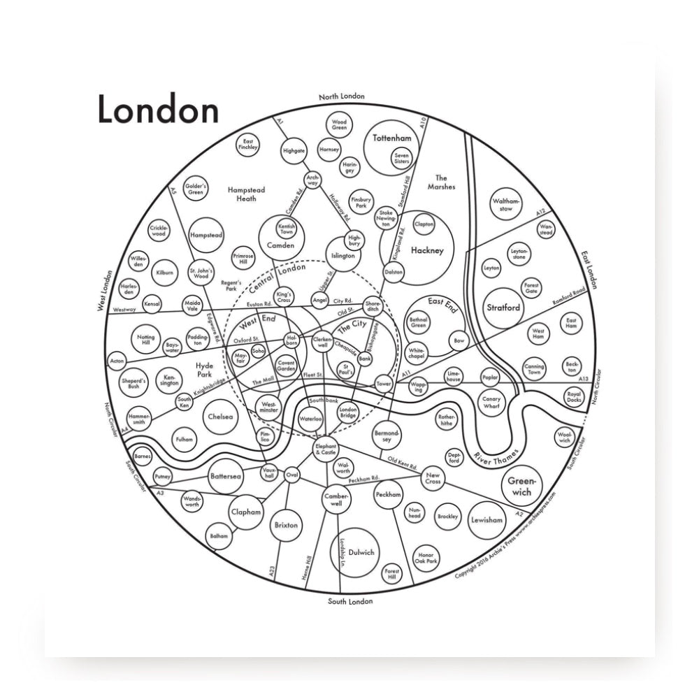 London Letterpress Print by Archie's Press