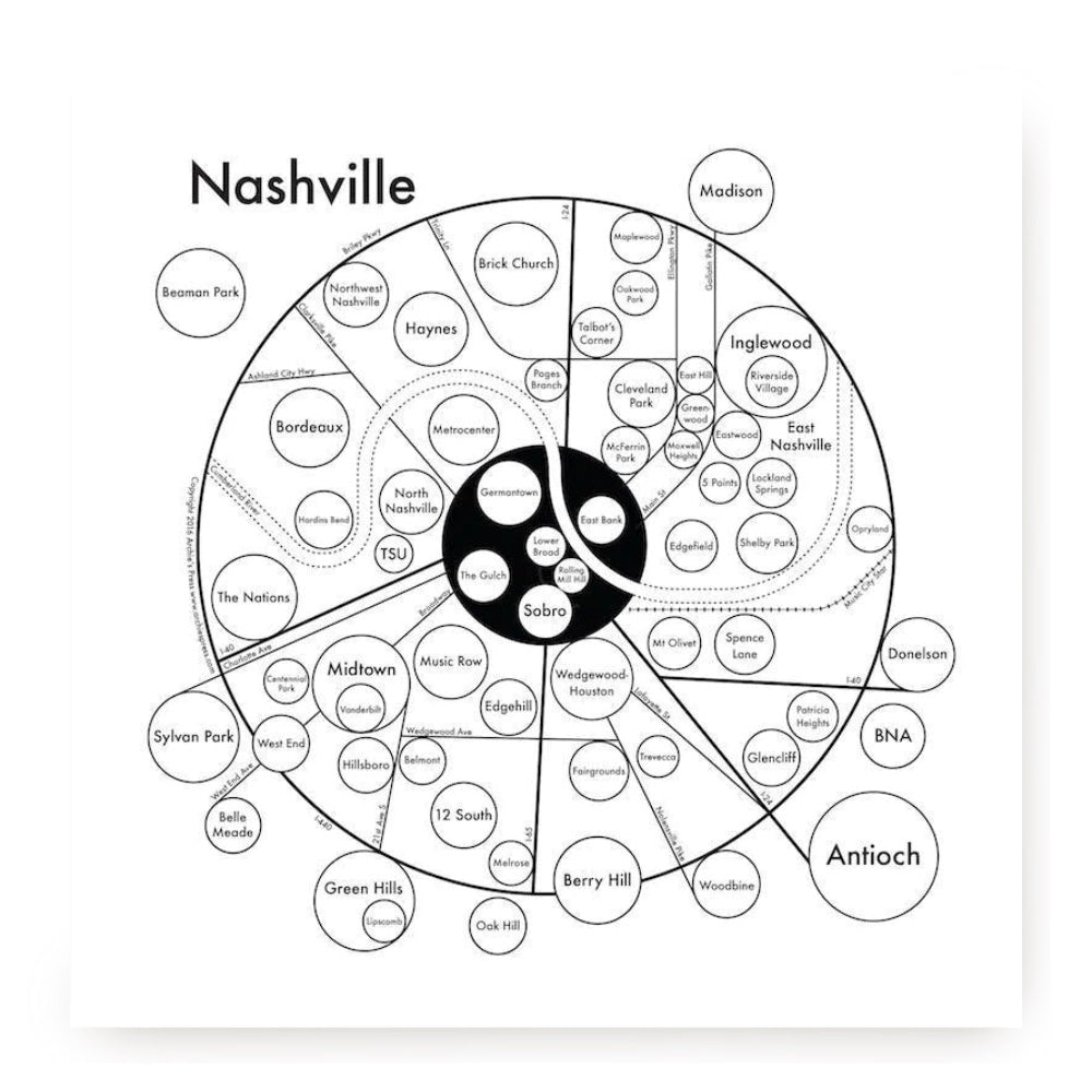Nashville Letterpress Print by Archie's Press
