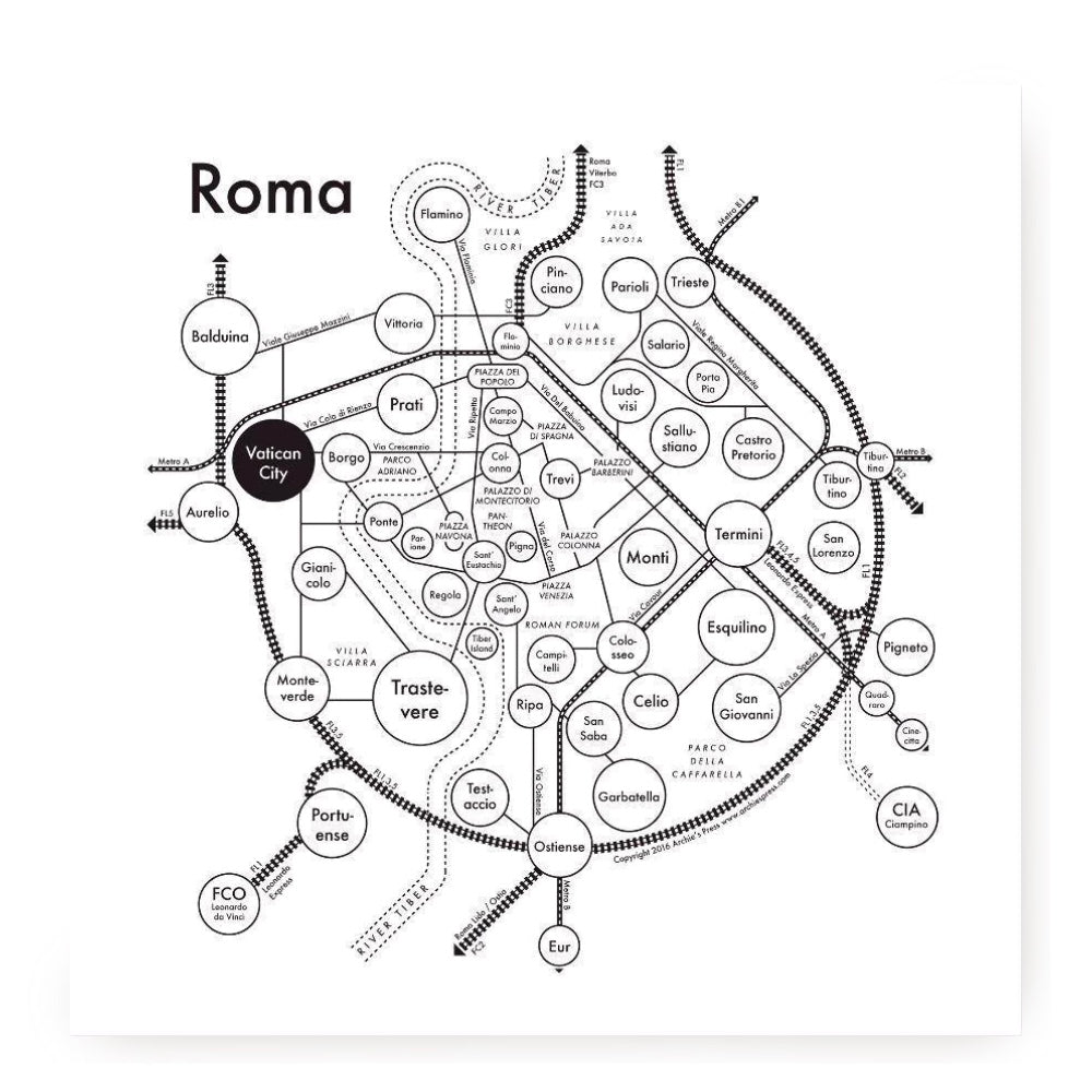 Rome Letterpress Print by Archie's Press