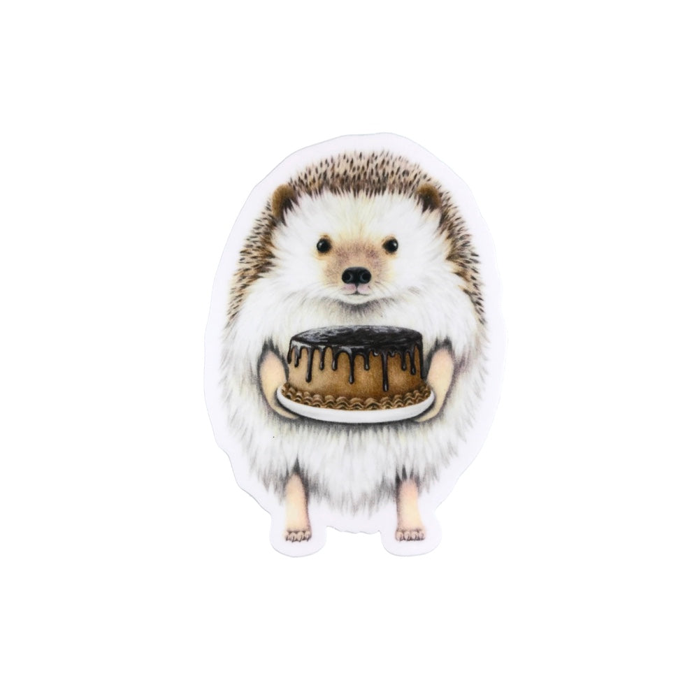 Hedgehog with Cake Sticker by Abundance Illustration 