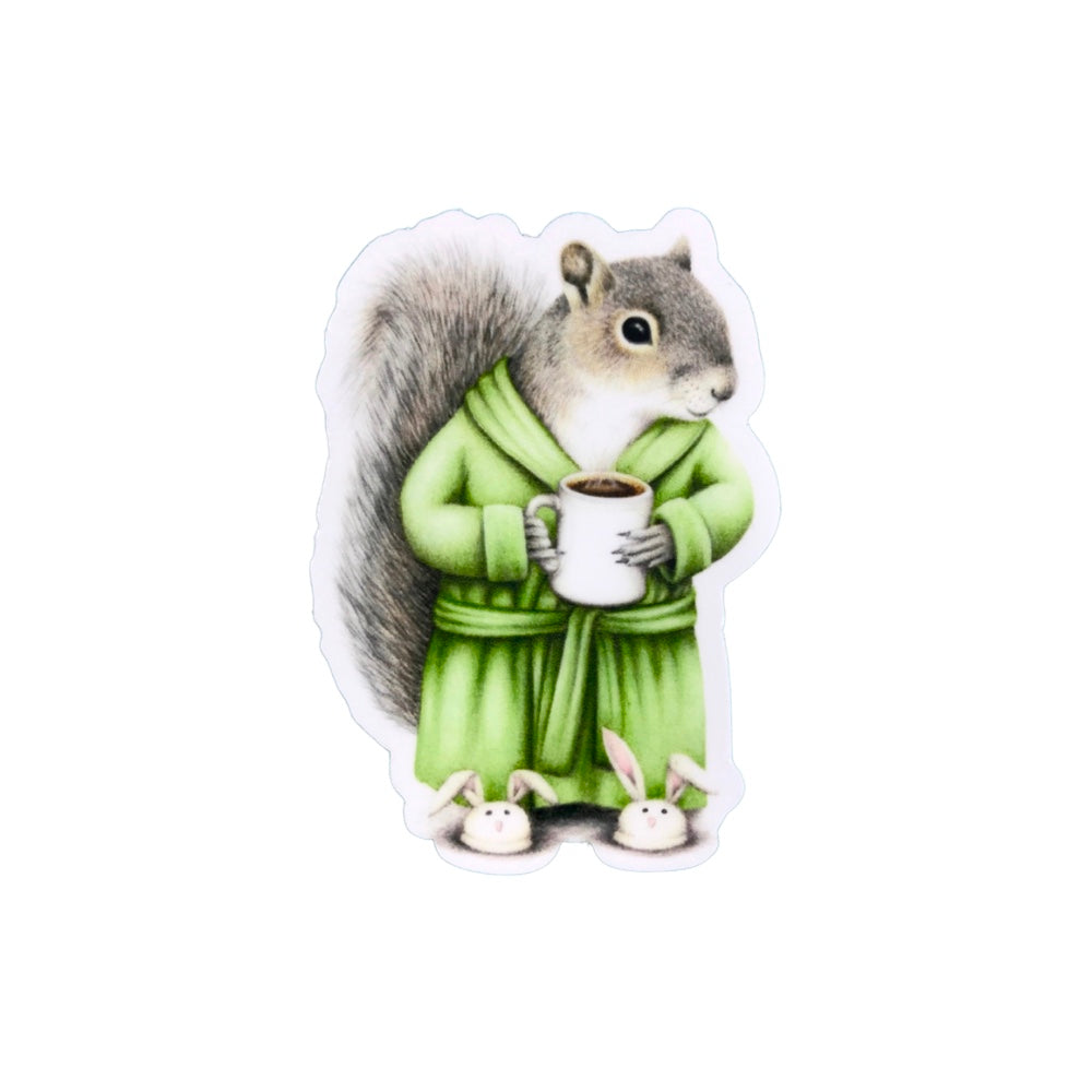 Coffee Squirrel Sticker by Abundance Illustration 