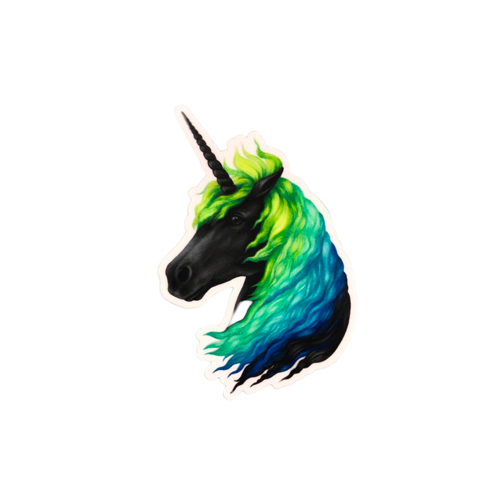 Black Unicorn Sticker by Abundance Illustration 