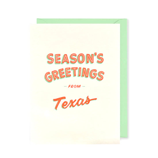 Load image into Gallery viewer,  Texas Season&amp;#39;s Greetings Card by Shorthand Press
