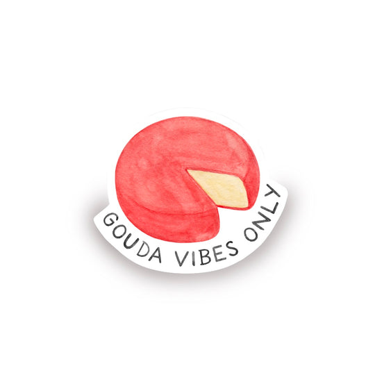 Gouda Vibes Only Sticker by Amy Zhang