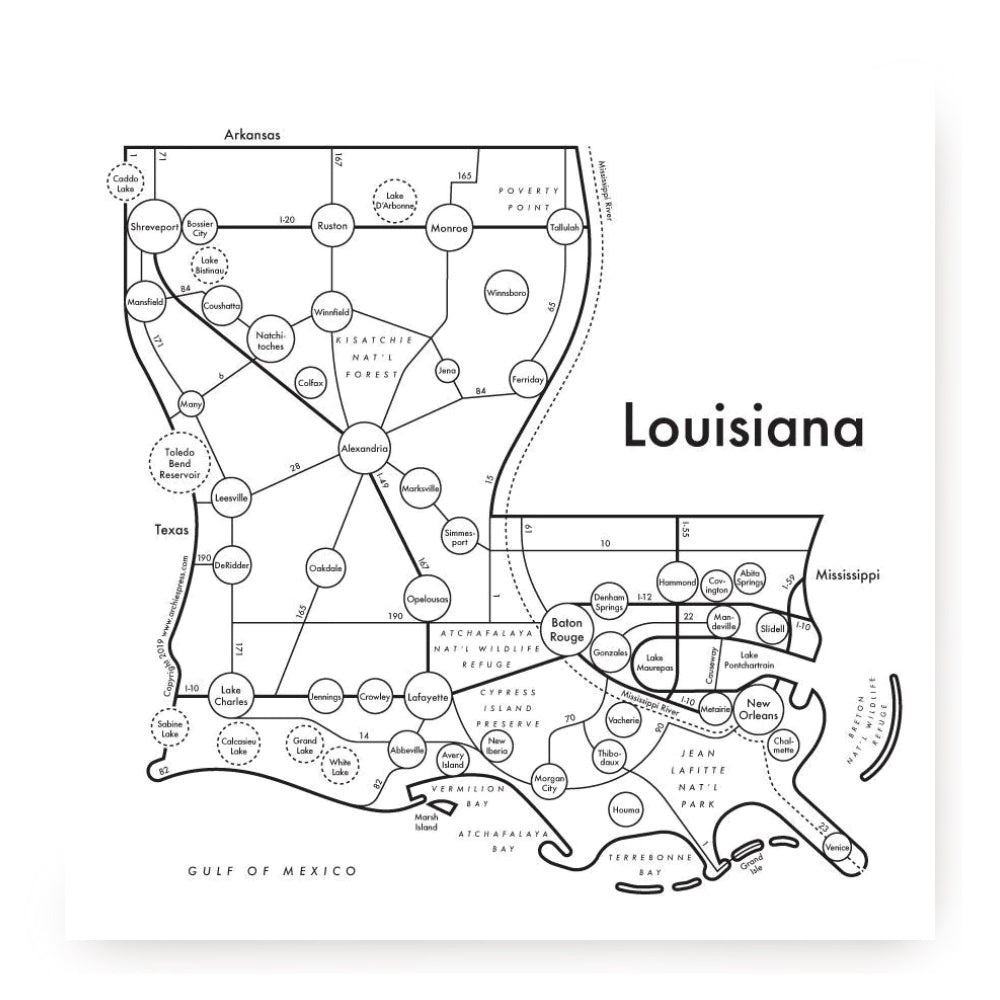 Load image into Gallery viewer, Louisiana Letterpress Print by Archie&amp;#39;s Press
