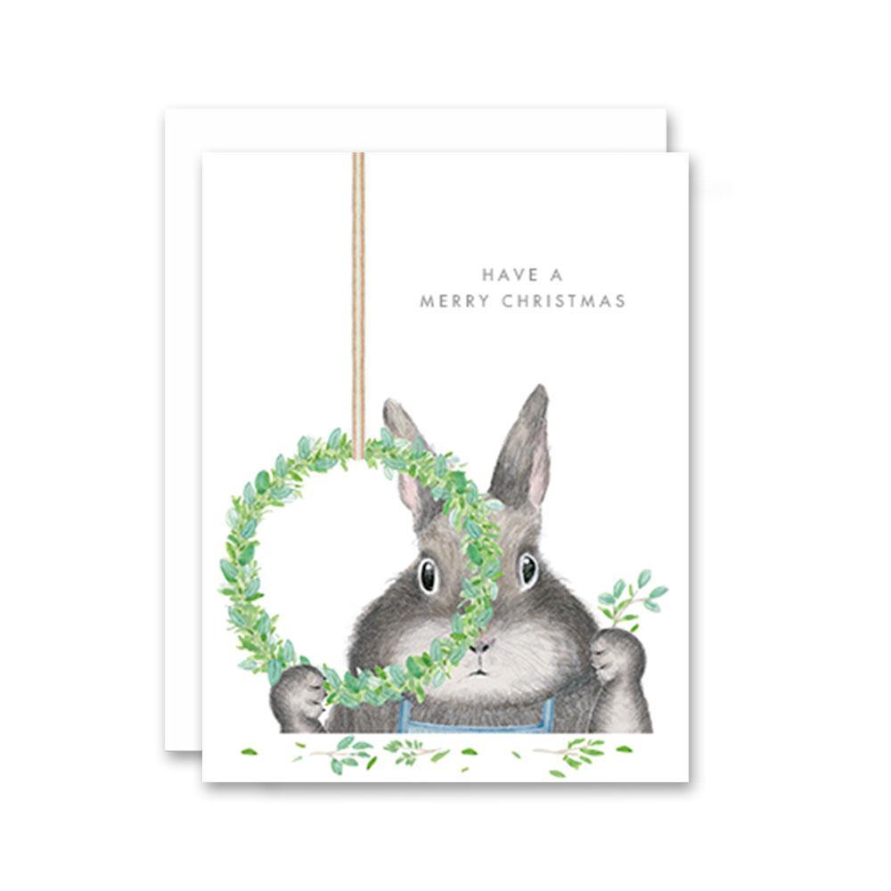 Bunny Wreath Card