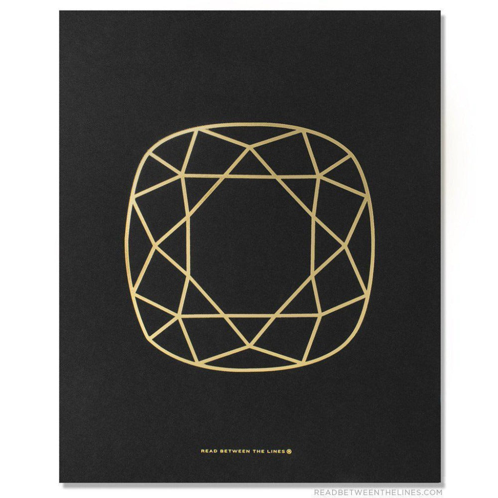 Cushion Cut Gem Print by RBTL®-Read Between The Lines®