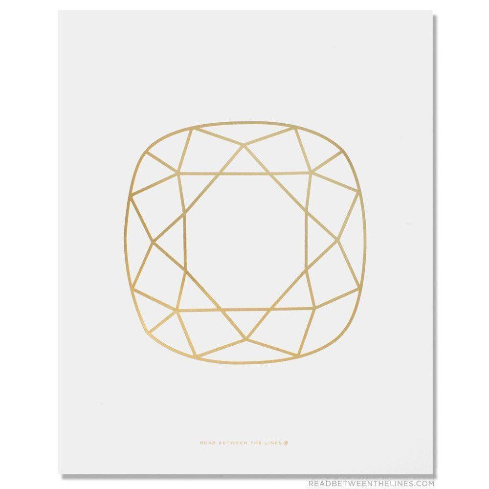 Cushion Cut Gem Print by RBTL®-Read Between The Lines®