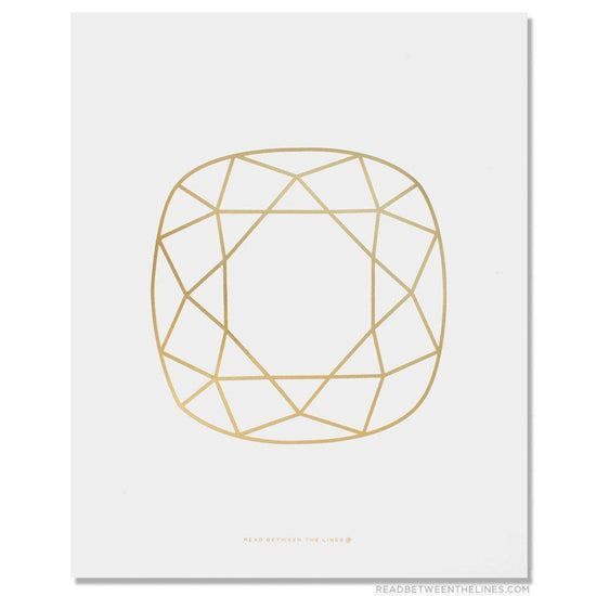 Cushion Cut Gem Print by RBTL®-Read Between The Lines®