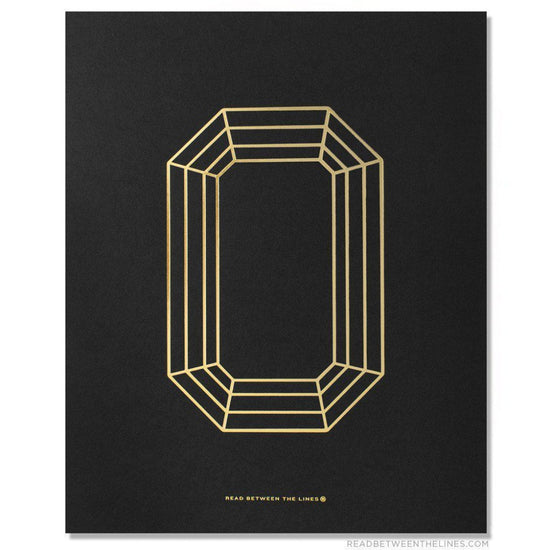 Emerald Cut Gem Print by RBTL®-Read Between The Lines®