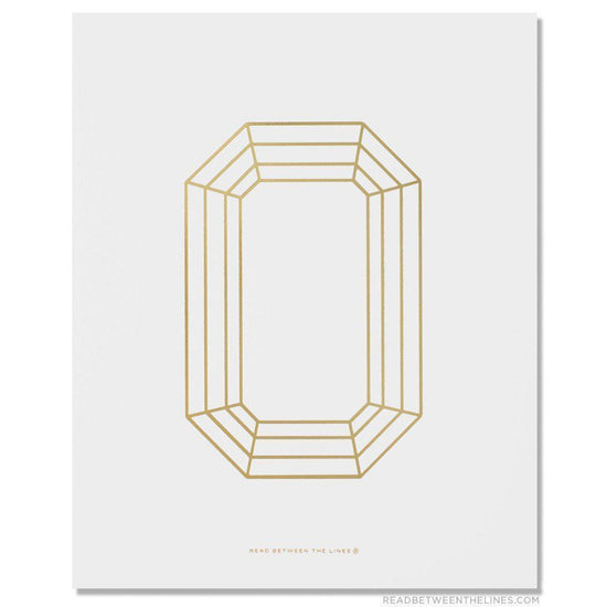 Emerald Cut Gem Print by RBTL®-Read Between The Lines®