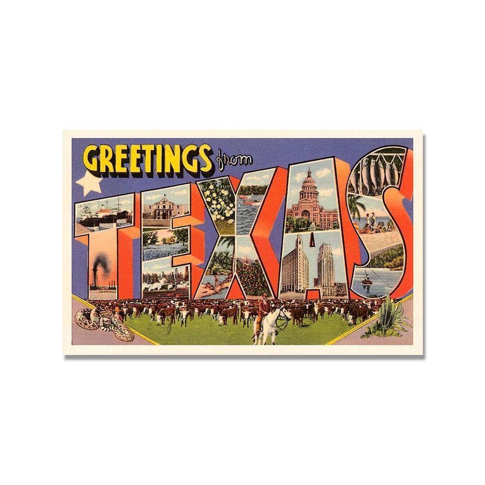 Greetings from Texas Postcard by Found Image Press