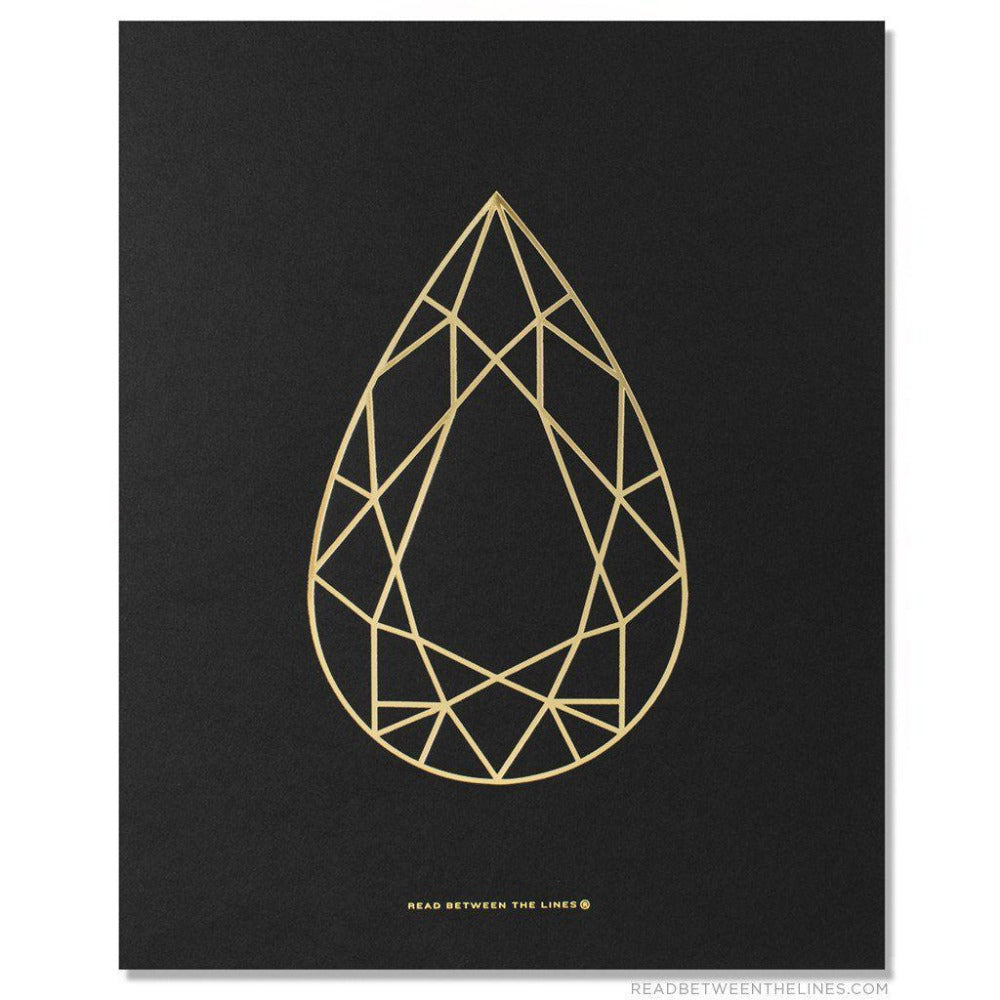 Pear Cut Gem Print-Read Between The Lines®