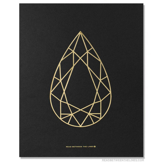 Pear Cut Gem Print-Read Between The Lines®