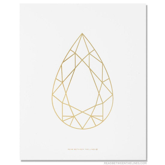 Pear Cut Gem Print-Read Between The Lines®