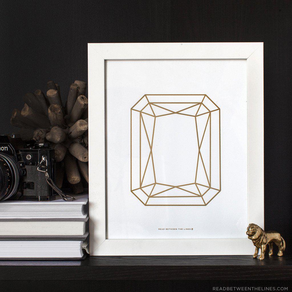 Radiant Cut Gem Print-Read Between The Lines®