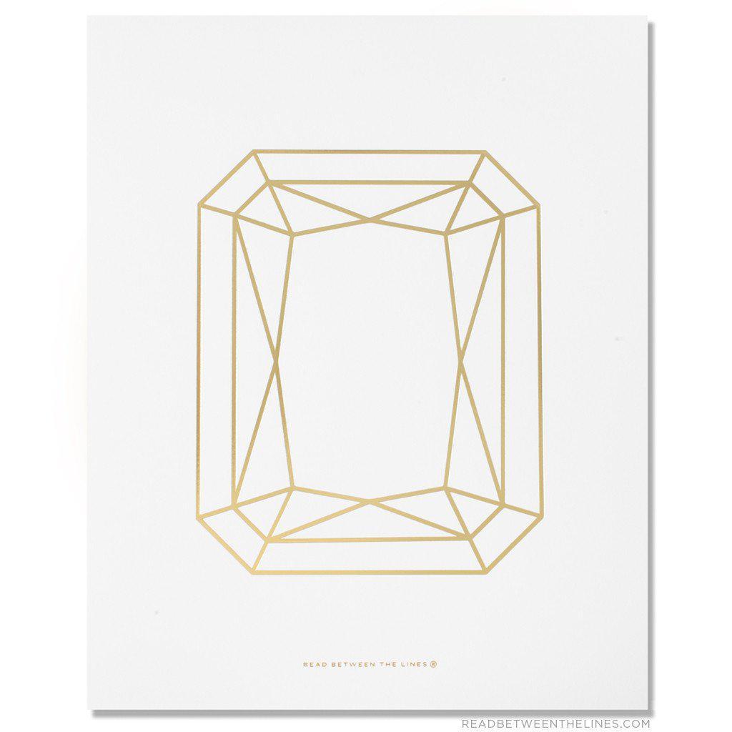 Radiant Cut Gem Print-Read Between The Lines®