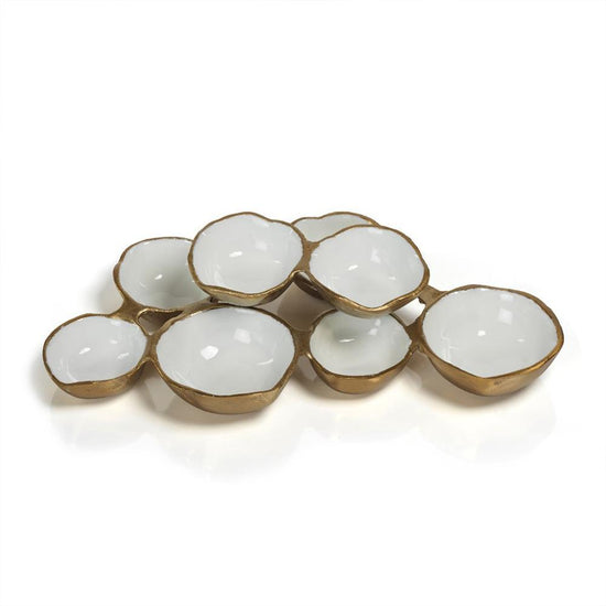 Cluster Gold & White Serving Bowls